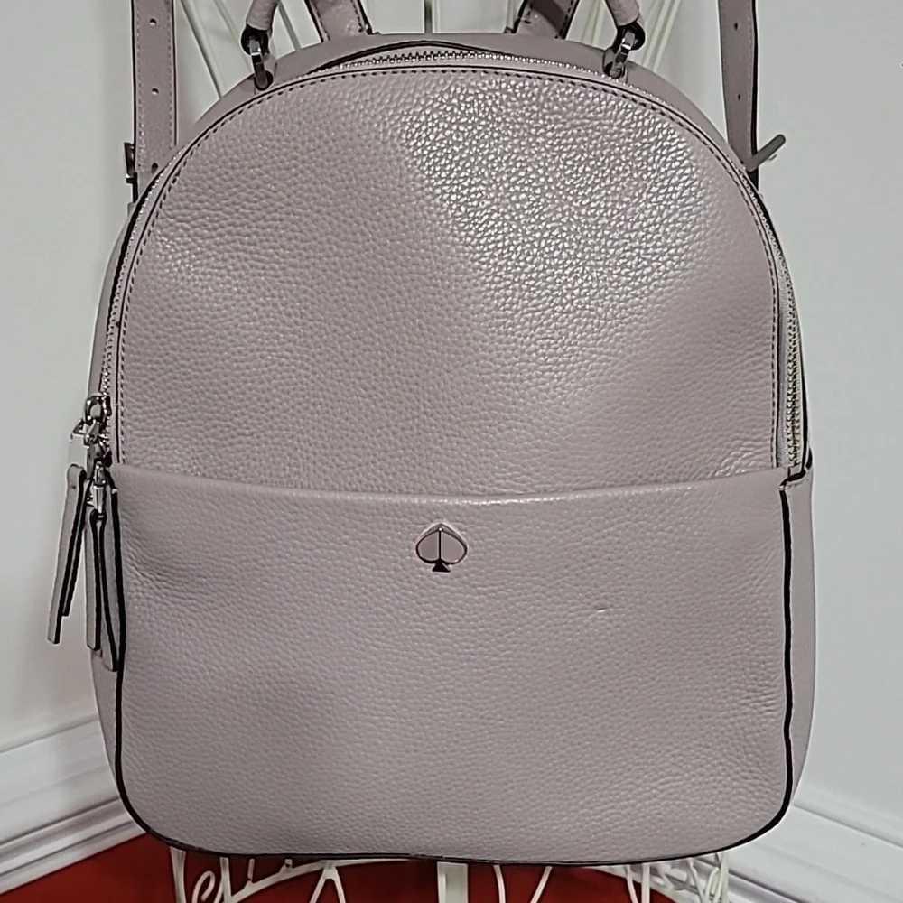 Kate Spade New York Polly Light Grey Backpack Purse Bag ๐ - Picture 4 of 16